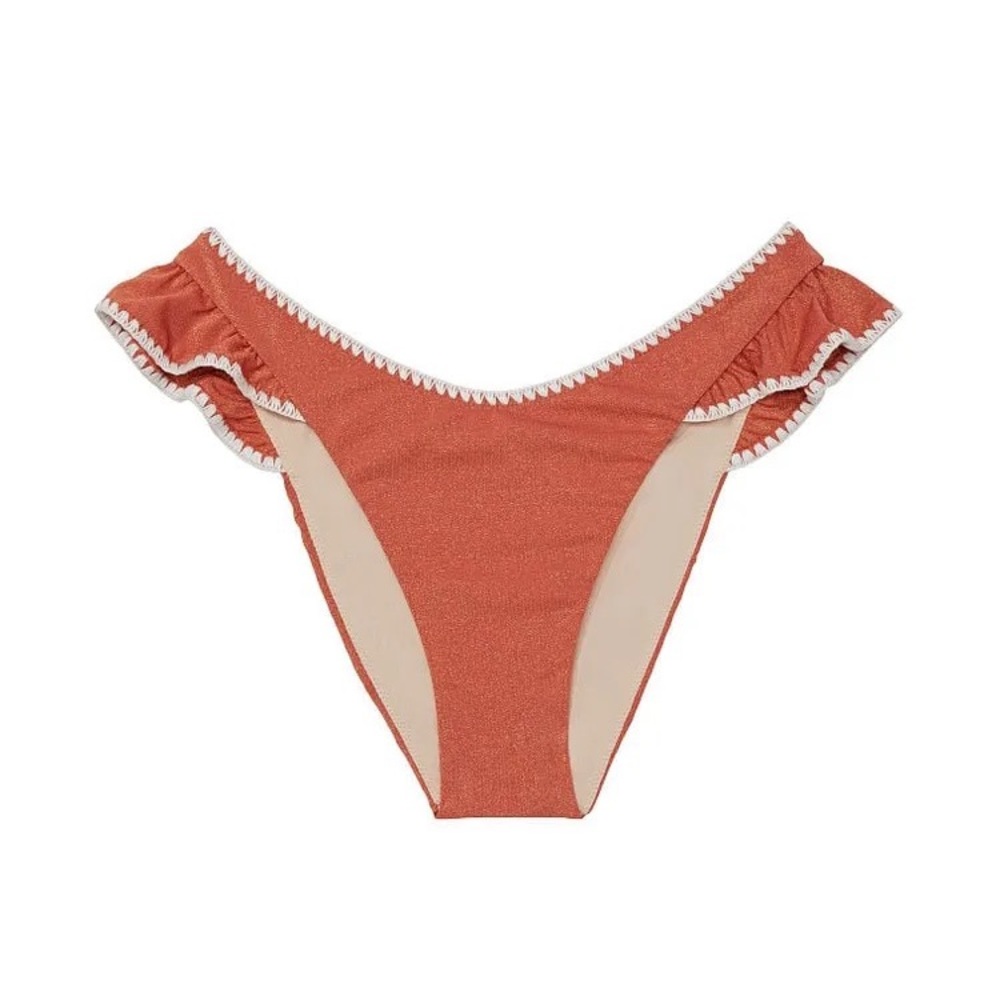 NWT Victoria’s Secret Ruffle Bikini Bottom With Crochet